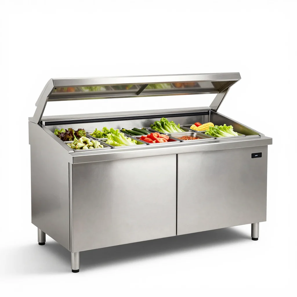 Bàn Salad 2 Cánh Ferlix FL-2DS5 Inox 1m5 – ảnh minh họa